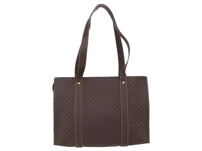 Céline CELINE Macadam Canvas Tote Bag PVC Braun Gold Auth ep11810 Golden - Ansicht 3