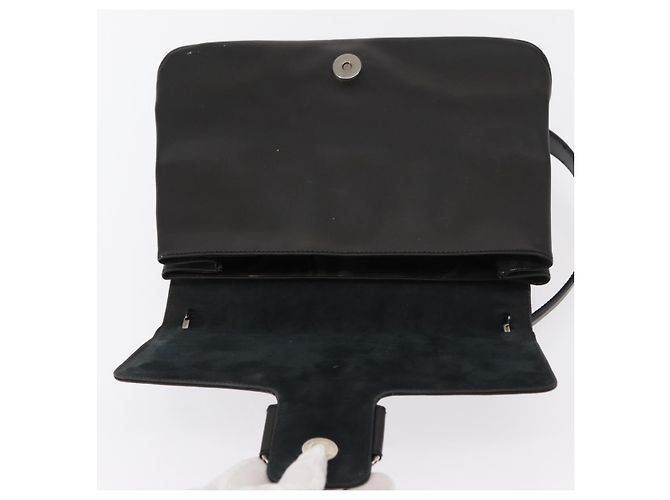 Borsa a Spalla Salvatore Ferragamo Vala in Pelle Nera Argento Autentica 152882 - vista 16