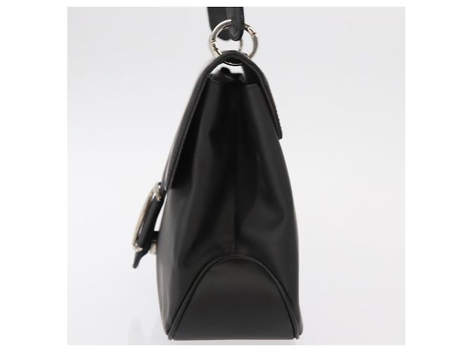 Borsa a Spalla Salvatore Ferragamo Vala in Pelle Nera Argento Autentica 152882 - vista 4