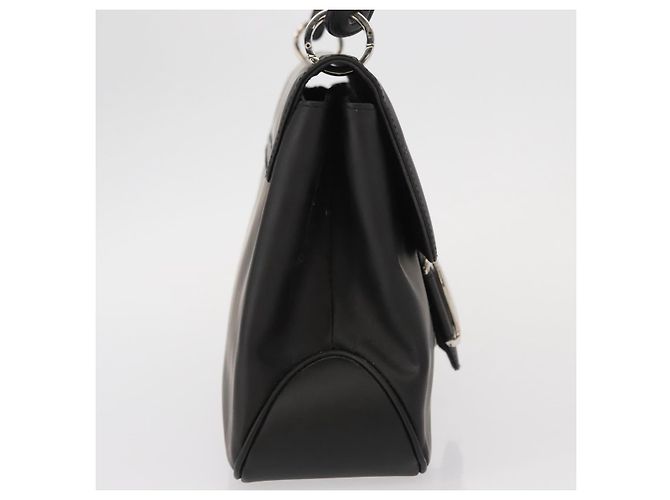 Borsa a Spalla Salvatore Ferragamo Vala in Pelle Nera Argento Autentica 152882 - vista 5