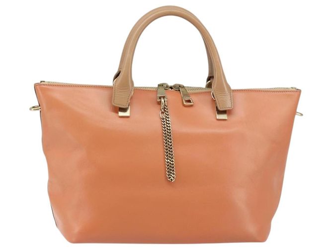 Chloé Borsa a Mano Chloe Bailey in Pelle 2 vie Arancione Oro Auth BA6594 D'oro - vista 13