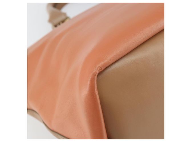 Chloé Borsa a Mano Chloe Bailey in Pelle 2 vie Arancione Oro Auth BA6594 D'oro - vista 14