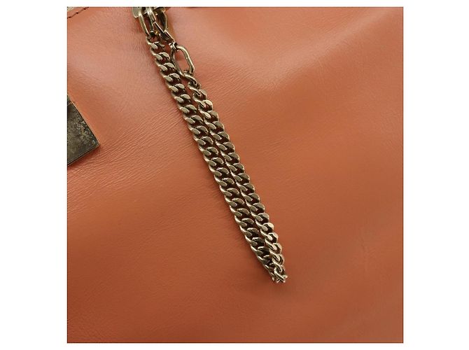 Chloé Borsa a Mano Chloe Bailey in Pelle 2 vie Arancione Oro Auth BA6594 D'oro - vista 17