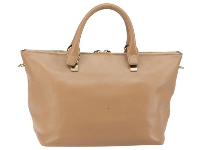 Chloé Borsa a Mano Chloe Bailey in Pelle 2 vie Arancione Oro Auth BA6594 D'oro - vista 2