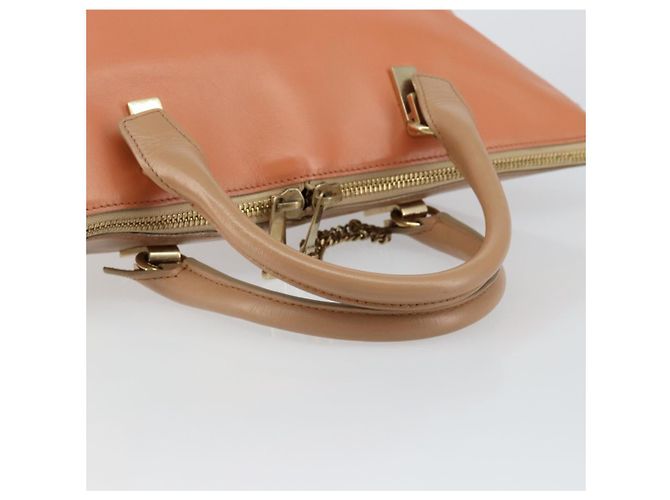 Chloé Borsa a Mano Chloe Bailey in Pelle 2 vie Arancione Oro Auth BA6594 D'oro - vista 7