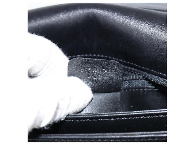 Céline Borsa a Spalla in Pelle Blu Navy Oro Auth BA6575 D'oro - vista 12