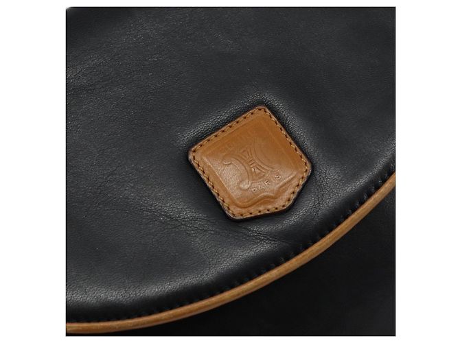 Céline Borsa a Spalla in Pelle Blu Navy Oro Auth BA6575 D'oro - vista 17