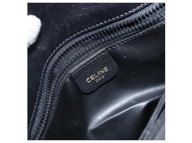 Céline Borsa a Spalla in Pelle Blu Navy Oro Auth BA6575 D'oro - vista 19