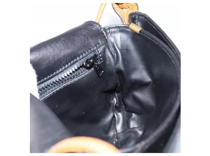 Céline Borsa a Spalla in Pelle Blu Navy Oro Auth BA6575 D'oro - vista 20