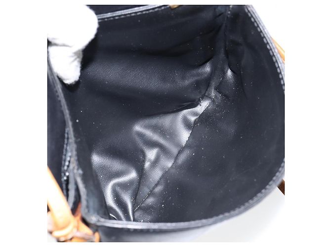 Céline Borsa a Spalla in Pelle Blu Navy Oro Auth BA6575 D'oro - vista 22
