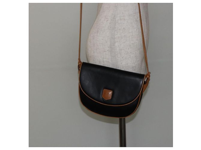 Céline Borsa a Spalla in Pelle Blu Navy Oro Auth BA6575 D'oro - vista 23