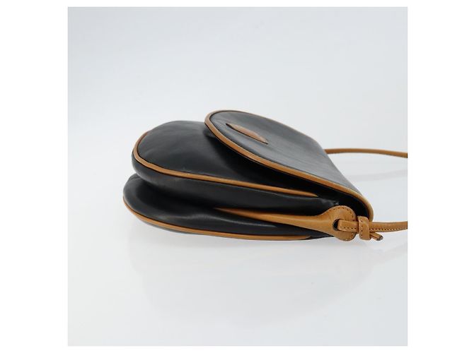 Céline Borsa a Spalla in Pelle Blu Navy Oro Auth BA6575 D'oro - vista 3