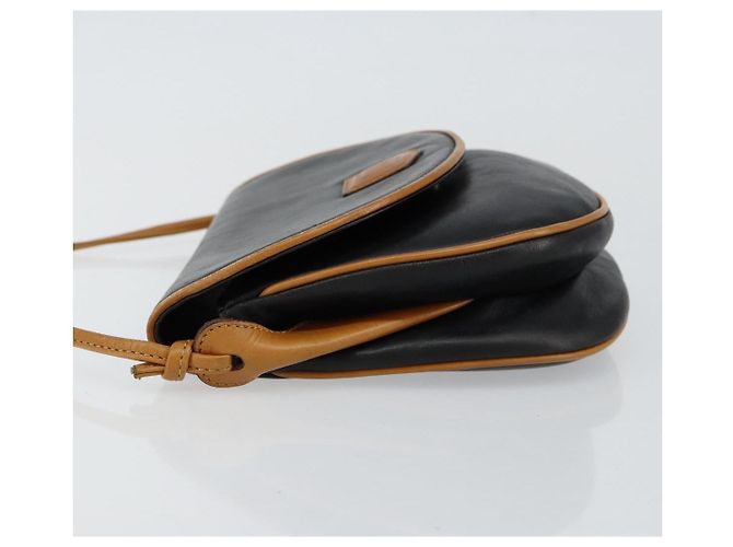 Céline Borsa a Spalla in Pelle Blu Navy Oro Auth BA6575 D'oro - vista 4