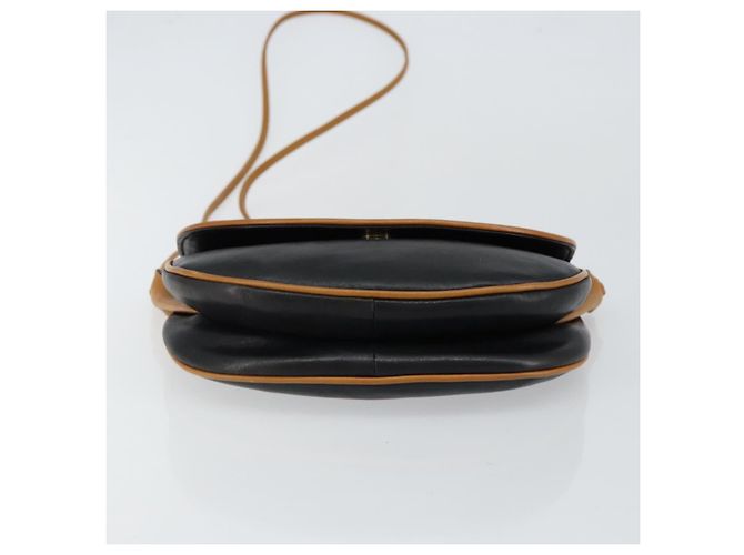 Céline Borsa a Spalla in Pelle Blu Navy Oro Auth BA6575 D'oro - vista 5