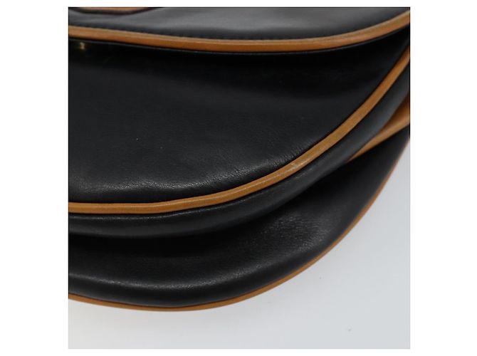 Céline Borsa a Spalla in Pelle Blu Navy Oro Auth BA6575 D'oro - vista 9