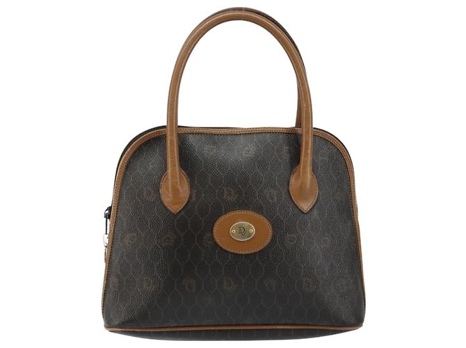Borsa a mano in tela a nido d'ape PVC nera Auth BA6581 Christian Dior - vista 13
