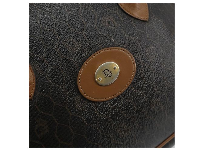 Borsa a mano in tela a nido d'ape PVC nera Auth BA6581 Christian Dior - vista 17
