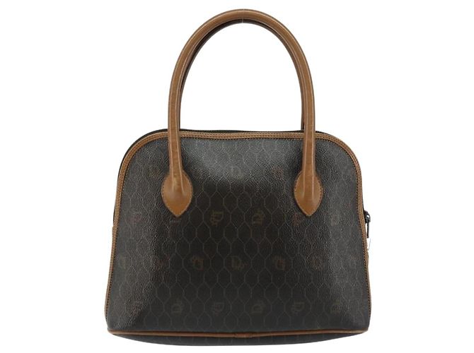 Borsa a mano in tela a nido d'ape PVC nera Auth BA6581 Christian Dior - vista 2