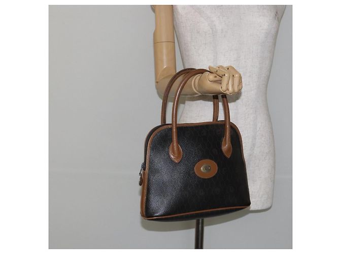 Borsa a mano in tela a nido d'ape PVC nera Auth BA6581 Christian Dior - vista 21