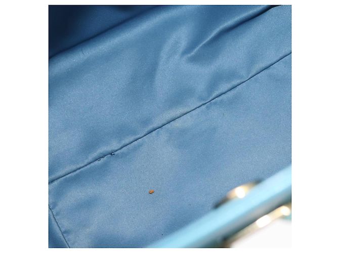 Borsa Vala Chain in pelle Salvatore Ferragamo 2 in 1 blu chiaro oro Auth bs29835 D'oro - vista 11
