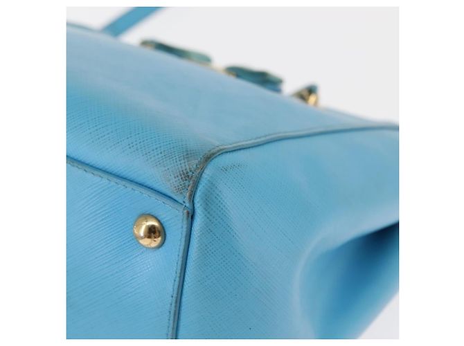 Borsa Vala Chain in pelle Salvatore Ferragamo 2 in 1 blu chiaro oro Auth bs29835 D'oro - vista 16