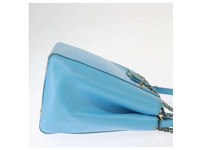 Borsa Vala Chain in pelle Salvatore Ferragamo 2 in 1 blu chiaro oro Auth bs29835 D'oro - vista 3