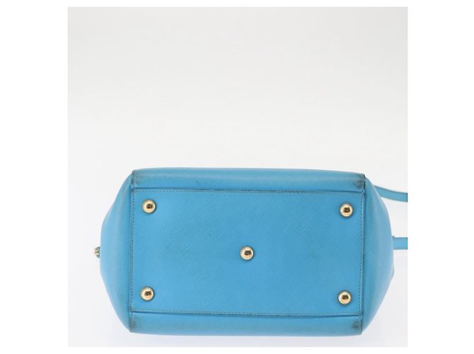 Borsa Vala Chain in pelle Salvatore Ferragamo 2 in 1 blu chiaro oro Auth bs29835 D'oro - vista 5