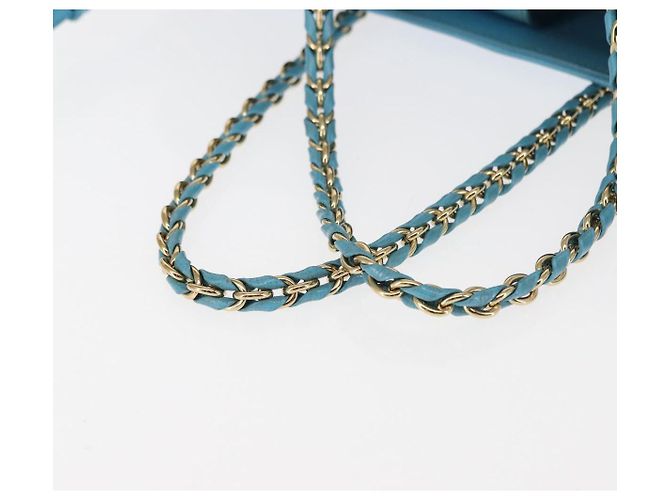 Borsa Vala Chain in pelle Salvatore Ferragamo 2 in 1 blu chiaro oro Auth bs29835 D'oro - vista 7