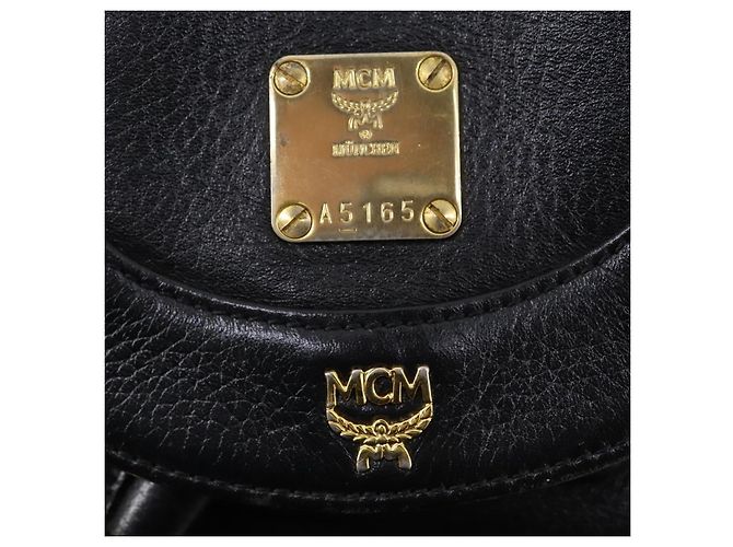 MCM Studs Rucksack Leder Schwarz Gold Auth 144411 Golden - Ansicht 12