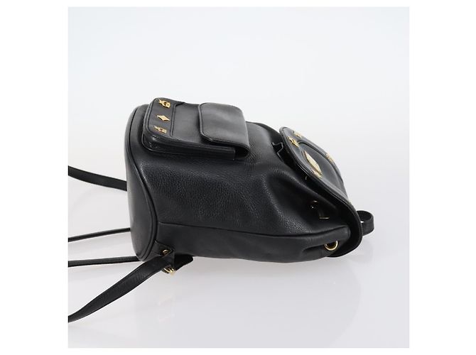 MCM Studs Rucksack Leder Schwarz Gold Auth 144411 Golden - Ansicht 3