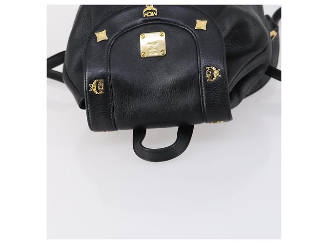 MCM Studs Rucksack Leder Schwarz Gold Auth 144411 Golden - Ansicht 6