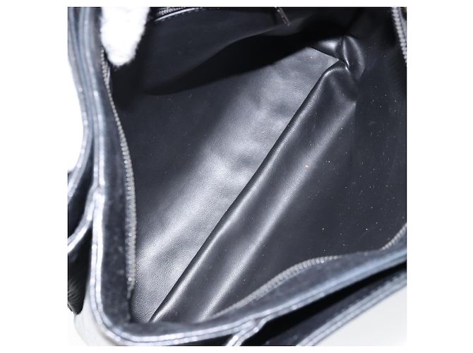BALLY Bolso de mano de cuero negro y dorado Auth BA6600 - vista 11