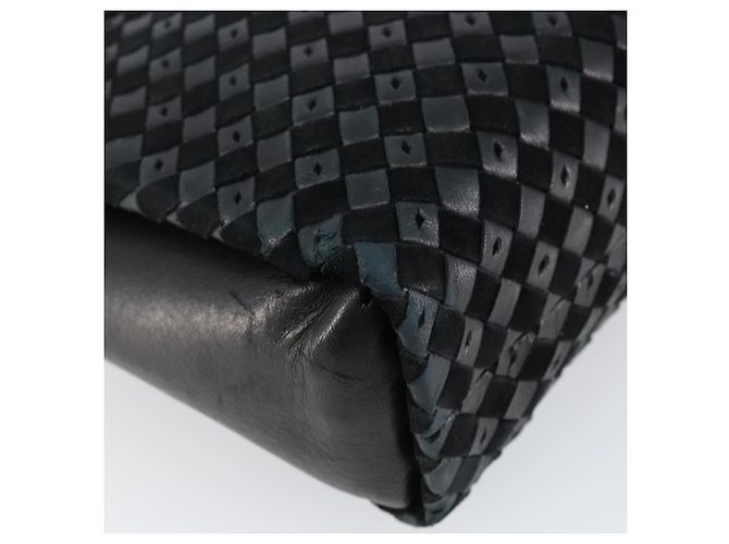 BALLY Bolso de mano de cuero negro y dorado Auth BA6600 - vista 14