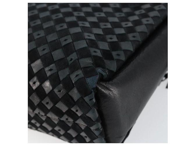 BALLY Bolso de mano de cuero negro y dorado Auth BA6600 - vista 15