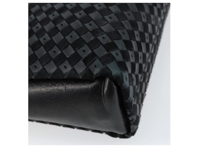 BALLY Bolso de mano de cuero negro y dorado Auth BA6600 - vista 16