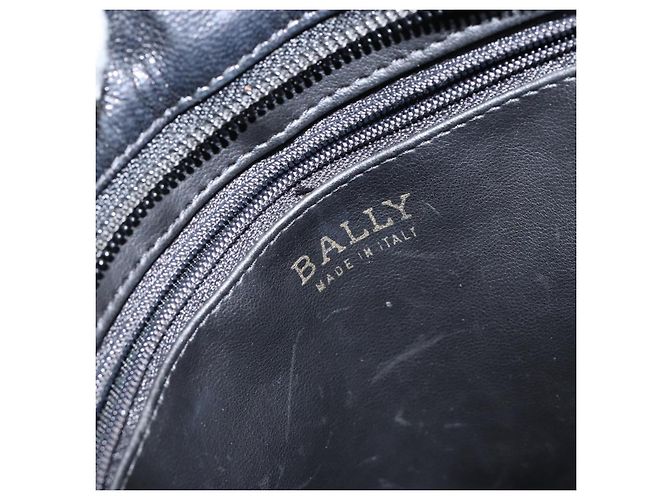 BALLY Bolso de mano de cuero negro y dorado Auth BA6600 - vista 19