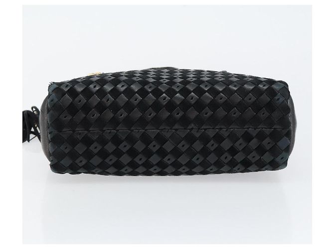 BALLY Bolso de mano de cuero negro y dorado Auth BA6600 - vista 5