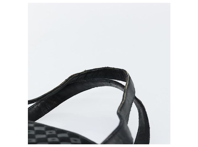 BALLY Bolso de mano de cuero negro y dorado Auth BA6600 - vista 8