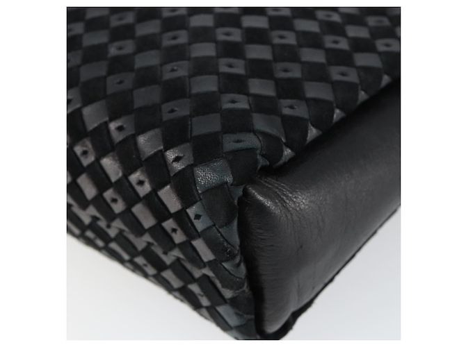 BALLY Bolso de mano de cuero negro y dorado Auth BA6600 - vista 9
