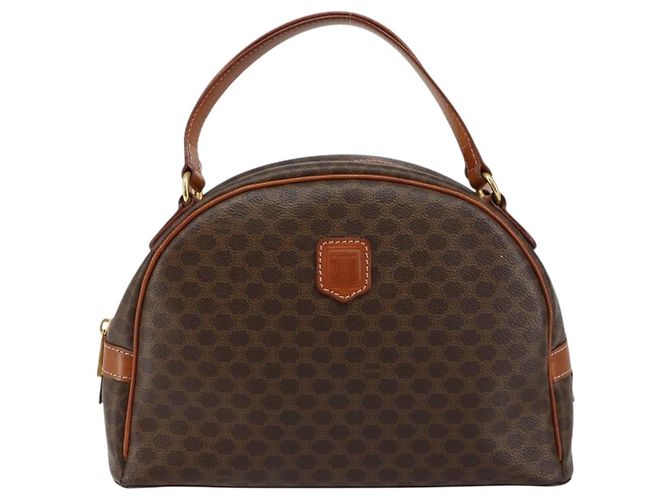 Céline Borsa a mano in tela Macadam CELINE in pelle PVC marrone Auth ki6094 - vista 13