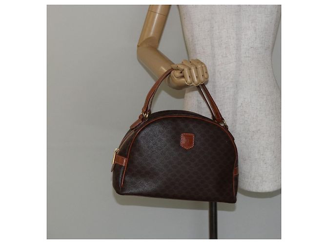Céline Borsa a mano in tela Macadam CELINE in pelle PVC marrone Auth ki6094 - vista 22
