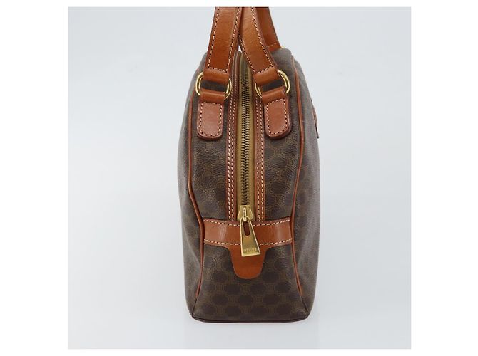 Céline Borsa a mano in tela Macadam CELINE in pelle PVC marrone Auth ki6094 - vista 4