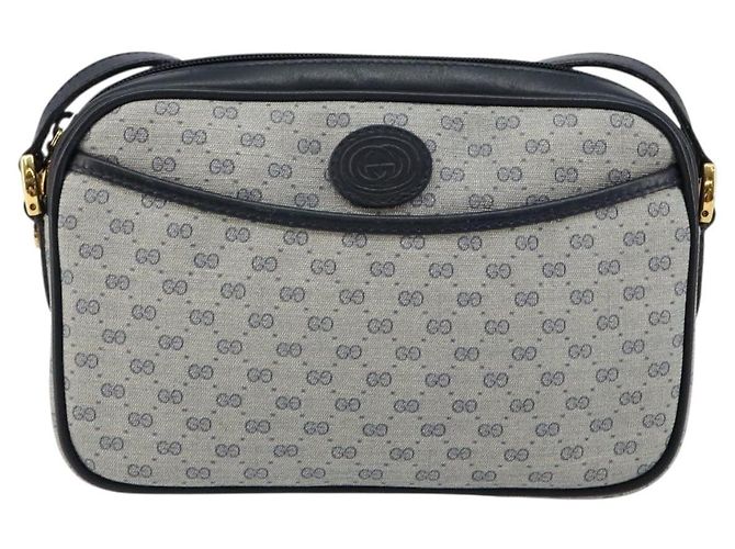 Gucci Borsa a Spalla Micro GG Supreme PVC Navy Gold 007 56 0095 Auth fm4868 D'oro Blu navy - vista 13