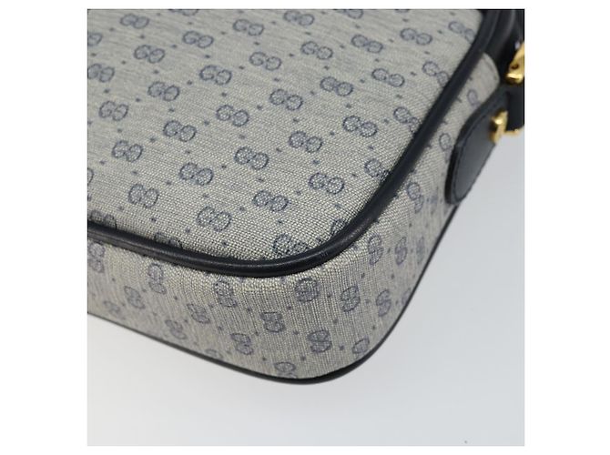 Gucci Borsa a Spalla Micro GG Supreme PVC Navy Gold 007 56 0095 Auth fm4868 D'oro Blu navy - vista 14