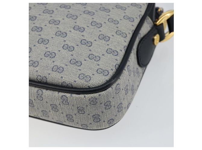 Gucci Borsa a Spalla Micro GG Supreme PVC Navy Gold 007 56 0095 Auth fm4868 D'oro Blu navy - vista 16