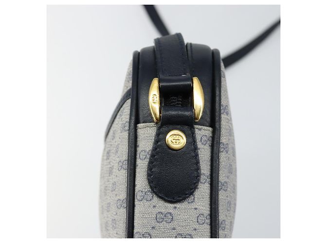 Gucci Borsa a Spalla Micro GG Supreme PVC Navy Gold 007 56 0095 Auth fm4868 D'oro Blu navy - vista 18
