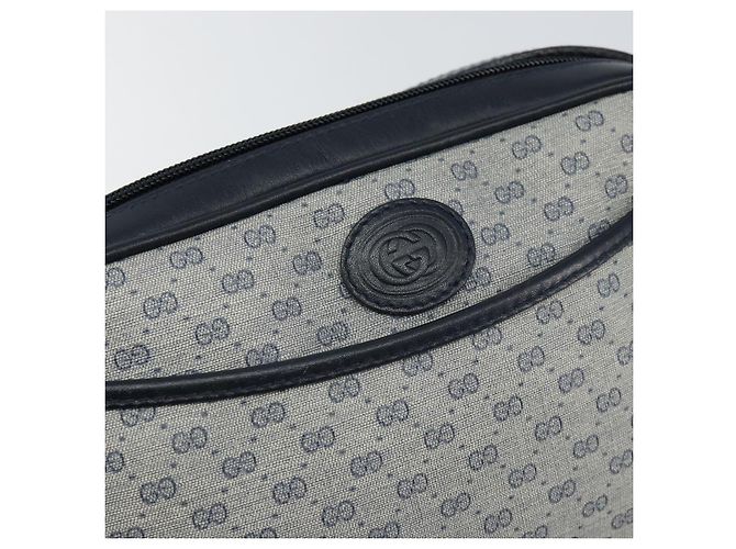 Gucci Borsa a Spalla Micro GG Supreme PVC Navy Gold 007 56 0095 Auth fm4868 D'oro Blu navy - vista 19