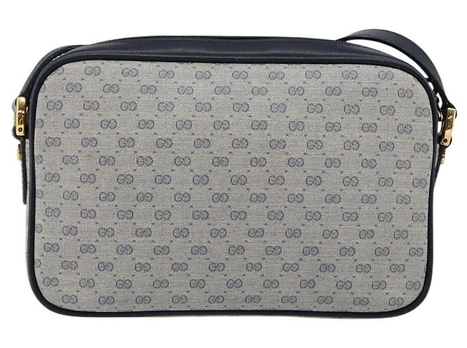 Gucci Borsa a Spalla Micro GG Supreme PVC Navy Gold 007 56 0095 Auth fm4868 D'oro Blu navy - vista 2