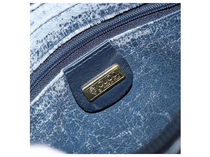 Gucci Borsa a Spalla Micro GG Supreme PVC Navy Gold 007 56 0095 Auth fm4868 D'oro Blu navy - vista 20
