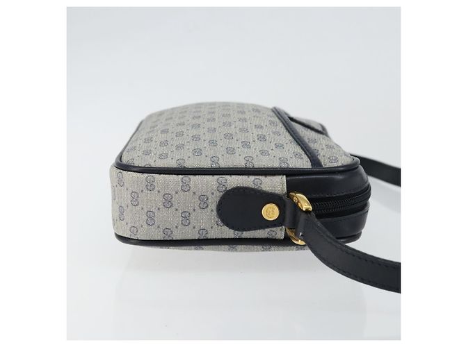 Gucci Borsa a Spalla Micro GG Supreme PVC Navy Gold 007 56 0095 Auth fm4868 D'oro Blu navy - vista 3